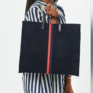 Clare V. Simple Perforated Suede Tote